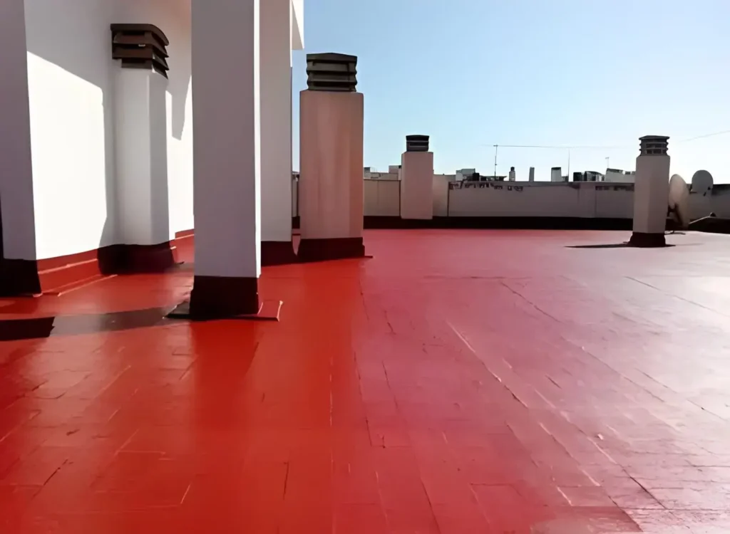 Terraza cubierta impermeabilizada realizada por Los Pintores Badalona